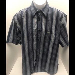 LACOSTE XL Striped Multi Color SS Button Up